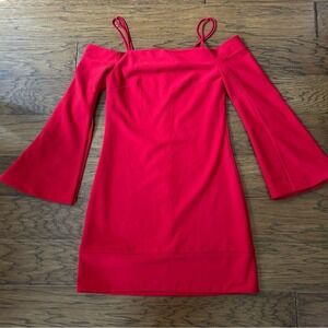 Elliatt‎ Y2K 90s Red Off The Shoulder Bell Sleeve Dress Valentines Day Party S